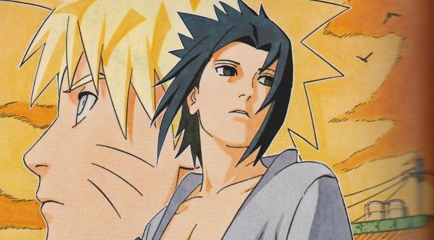 Naruto Uzumaki and Sasuke Uchiha Wallpaper 1400x800 Resolution