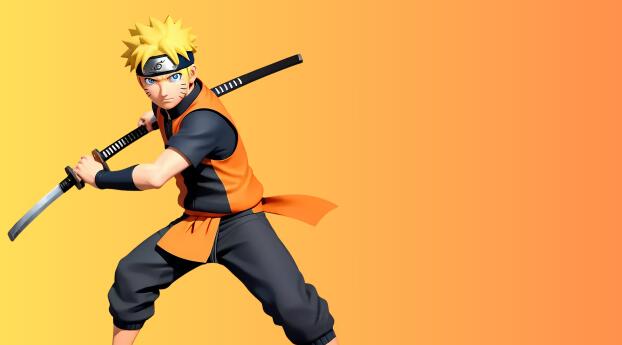 Naruto with Katana Art Wallpaper 320x200 Resolution