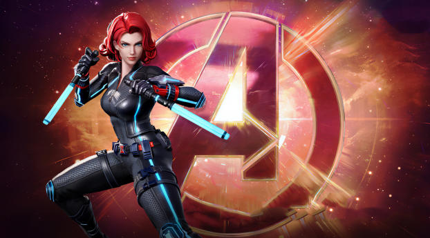 Natasha Romanoff as Black Widow in Marvel Super War Wallpaper 1336x768 Resolution
