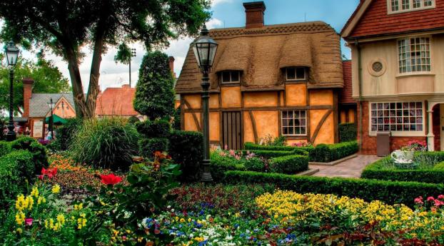 nature, house, flowers Wallpaper 360x640 Resolution