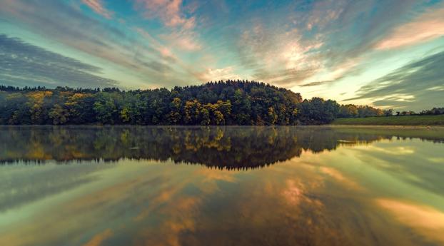 Nature Lake Reflection On River Wallpaper 1080x2160 Resolution