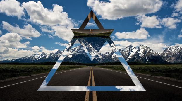 nature, road, triangle Wallpaper 2560x1600 Resolution