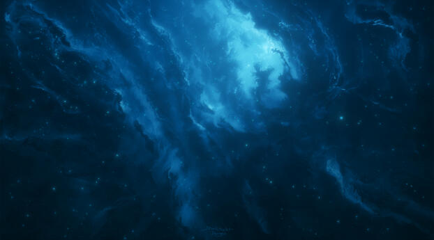 Nebula HD Digital Space Frozen Fire Wallpaper
