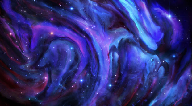 Nebula Indigo Wallpaper 2160x384 Resolution