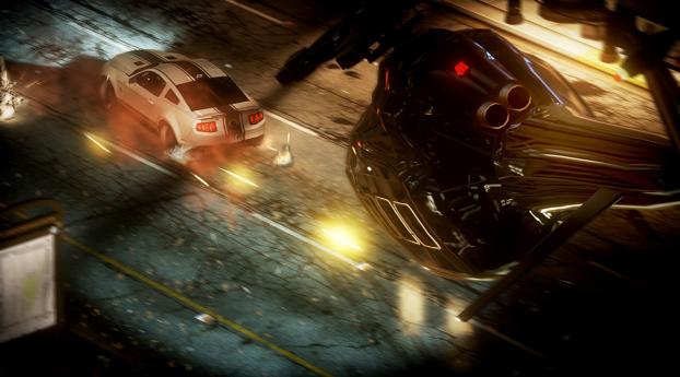 need for speed run, helicopter, car Wallpaper 1242x2688 Resolution