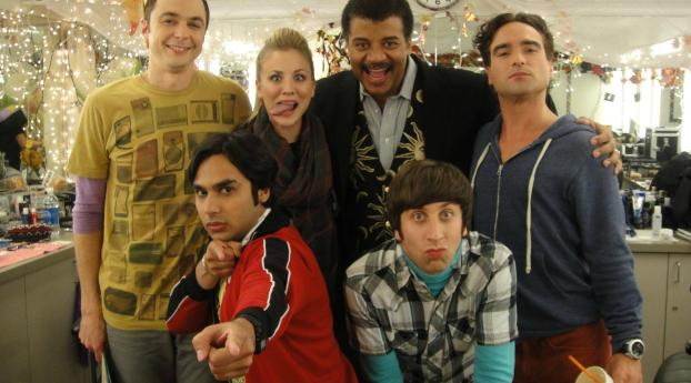 neil degrasse tyson, the big bang theory, main characters Wallpaper 960x544 Resolution