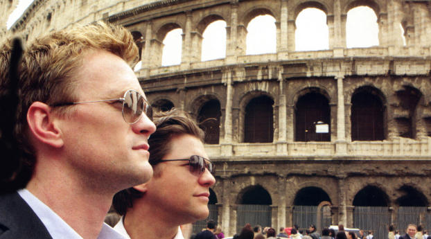 Neil Patrick Harris with David Burtka in Rome wallpaper Wallpaper 1242x268 Resolution