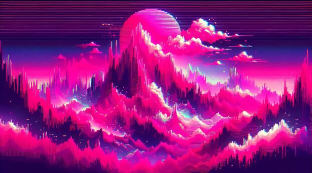 Neon Hot Pink HD Landscape Wallpaper 720x1280 Resolution