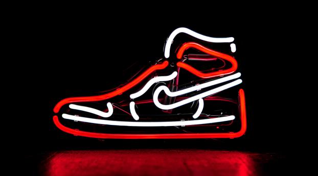 Neon Jordan Retro Shoe Wallpaper
