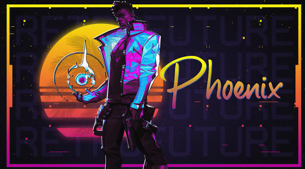 Neon Phoenix Valorant 4K Wallpaper 1080x2460 Resolution