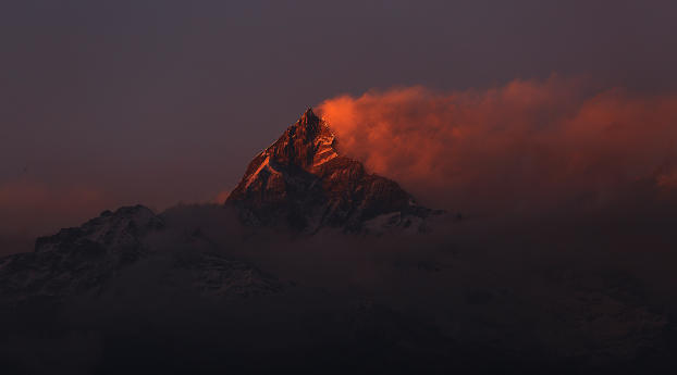 Nepal Mountains In Sunset Wallpaper 840x1336 Resolution