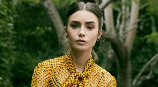 New Lily Collins 2020 Wallpaper 1336x768 Resolution
