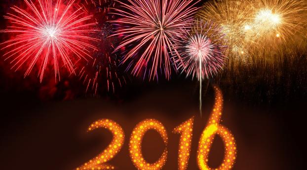 new year, 2016, fireworks Wallpaper 1440x2560 Resolution