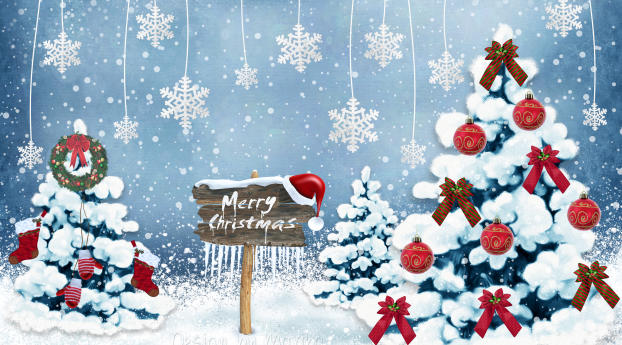 new year, christmas, card Wallpaper 3072x1728 Resolution