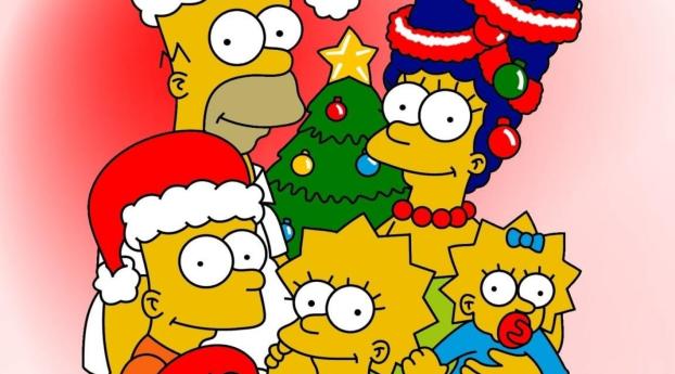 new year, christmas, simpsons Wallpaper