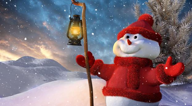 new year, christmas, snowman Wallpaper 1080x224 Resolution