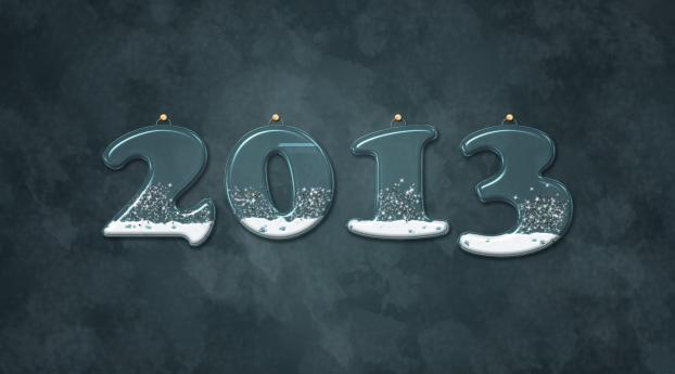 new year, numbers, snow Wallpaper