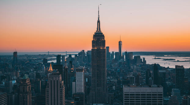 New York City Empire State Building Skyscrapers Wallpaper 1080x2220 Resolution