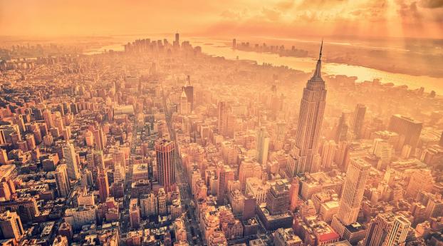 new york, city, sun Wallpaper 640x960 Resolution