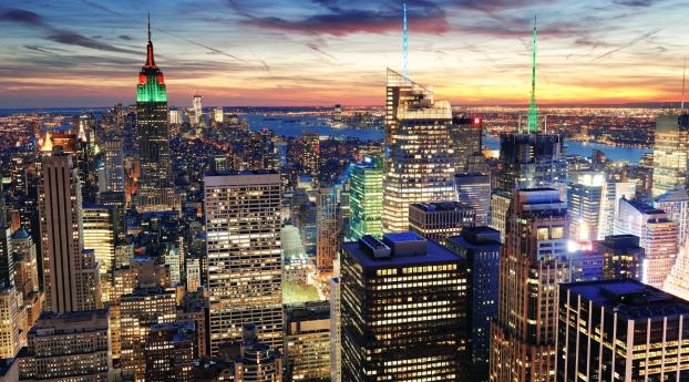 new york, city, top view Wallpaper 2248x2248 Resolution