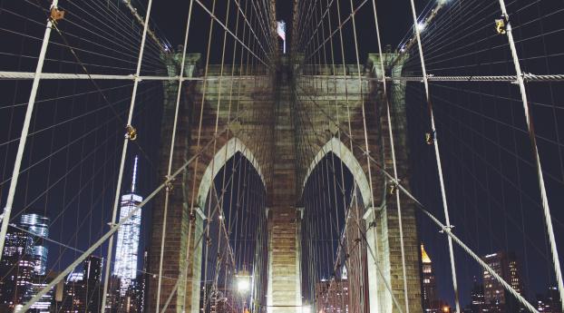 new york, manhattan, brooklyn bridge Wallpaper 640x960 Resolution