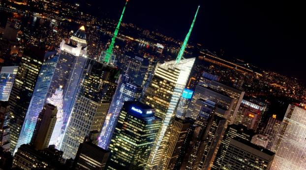new york, skyscrapers, lights Wallpaper