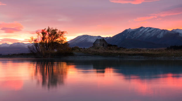 new zealand, sunrise, lake Wallpaper 1440x900 Resolution