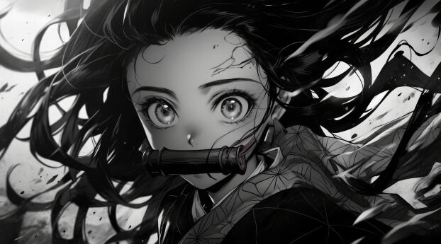 Nezuko Kamado In Manga Realistic Style Wallpaper 2248x2248 Resolution