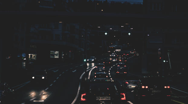 night city, city lights, cars Wallpaper 1024x768 Resolution