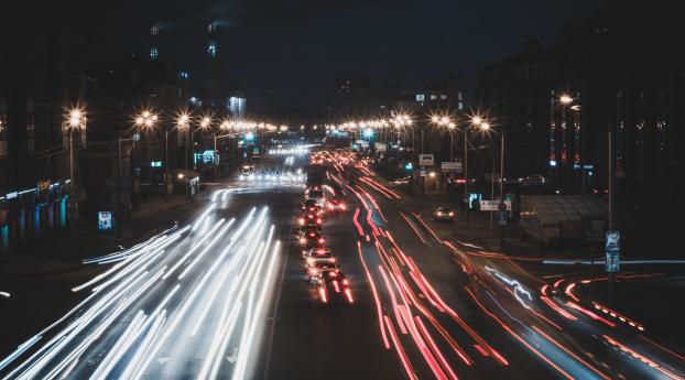 night city, traffic, road Wallpaper 640x1136 Resolution