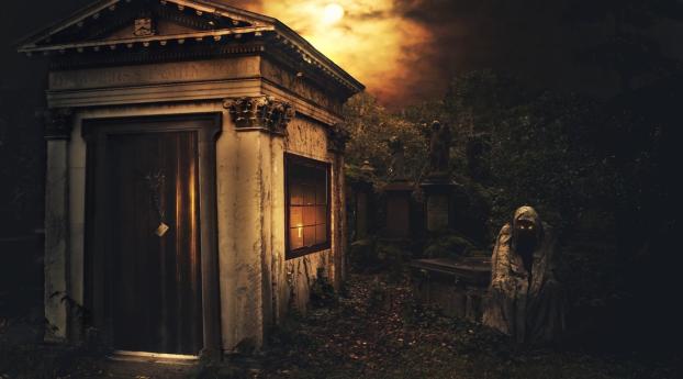 night, crypt, death Wallpaper 1440x900 Resolution