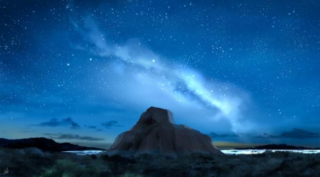 Night HD Mountain Rock Wallpaper 1440x900 Resolution