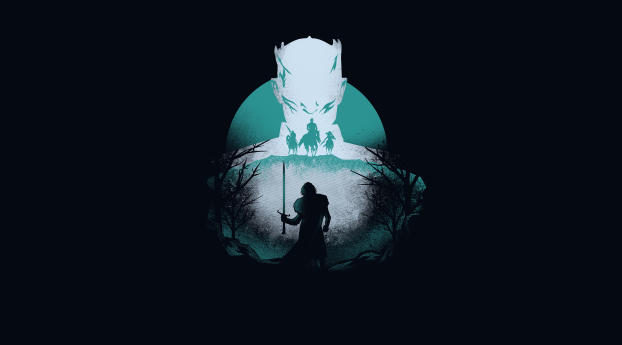 Night King vs Wolf Game Of Thrones 8 Artwork Wallpaper