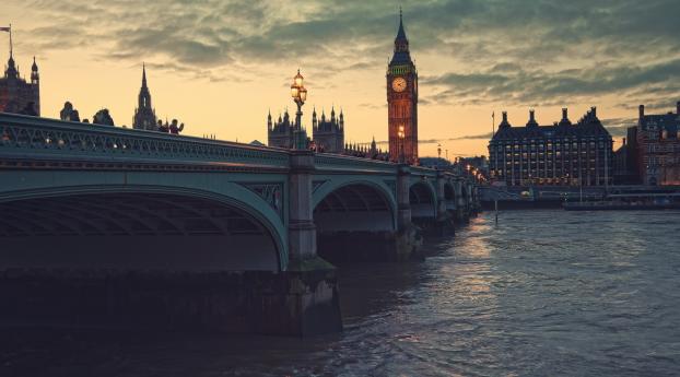 night, london, bridge Wallpaper 1280x800 Resolution