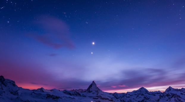night, mountains, snow Wallpaper 2560x1700 Resolution