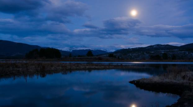 night, river, lake Wallpaper 1080x1620 Resolution