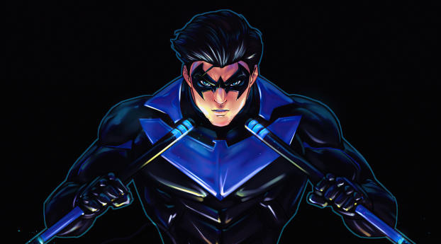 Nightwing Comic Digital Wallpaper 640x240 Resolution