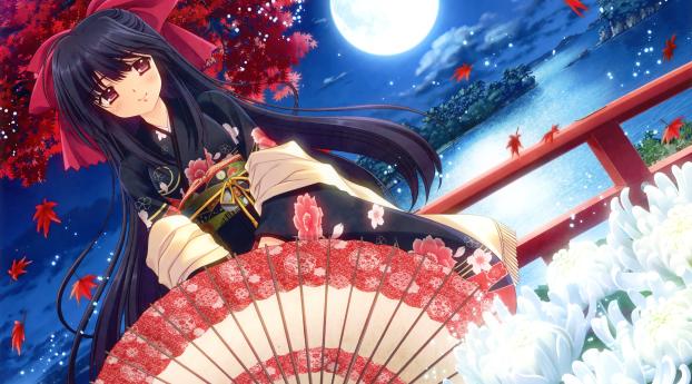 nishimata aoi, kimono, girl Wallpaper 2560x1080 Resolution