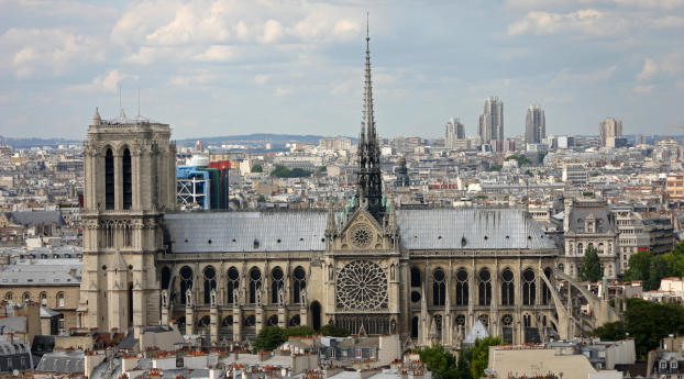 notre-dame de paris, cathedral, paris Wallpaper 2560x1024 Resolution