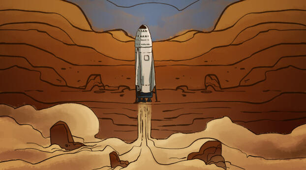 Occupy Mars The Game HD Rocket Wallpaper 320x480 Resolution
