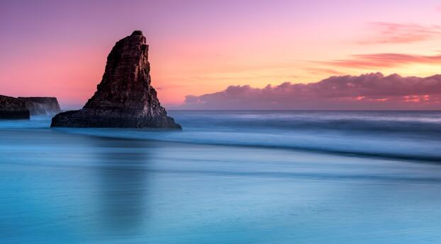 Ocean 8k Gradient Sunset Photography Wallpaper