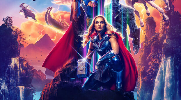 Official HD Thor Love and Thunder Jane Foster Wallpaper 1920x1080 Resolution