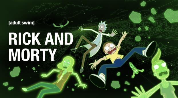 Official Rick and Morty Poster Wallpaper 1336x768 Resolution