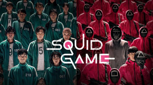 Official Squid Game Wallpaper 1366x768 Resolution