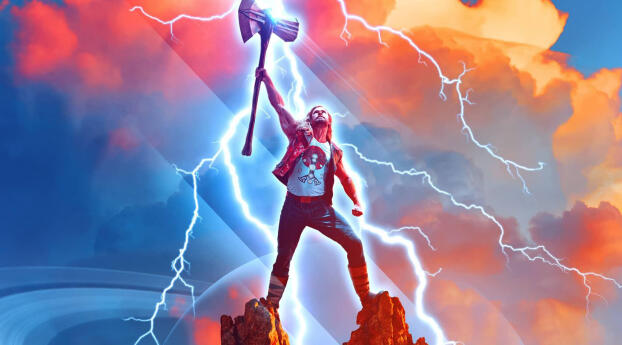 Official Thor Love and Thunder Movie Poster Wallpaper
