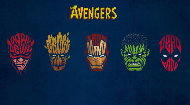 OG Avengers HD Minial Art Wallpaper