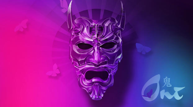 Oni Mask Wallpaper 1080x2520 Resolution
