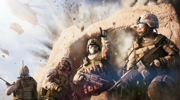 operation flashpoint red river, soldiers, explosion Wallpaper