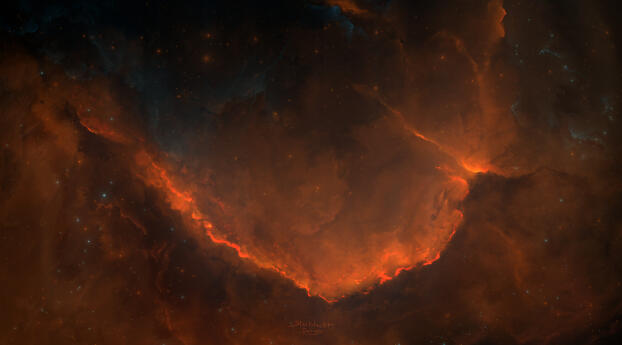 Orange Bowl Nebula Wallpaper 1800x1024 Resolution