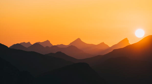 Orange Sunrise at Hills Wallpaper 720x1680 Resolution
